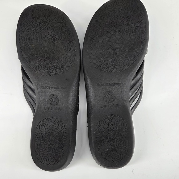 Okabashi Black Braided Strap Slip On Sandals Flip Flops Women 9.5 10.5 Large - Picture 2 of 2